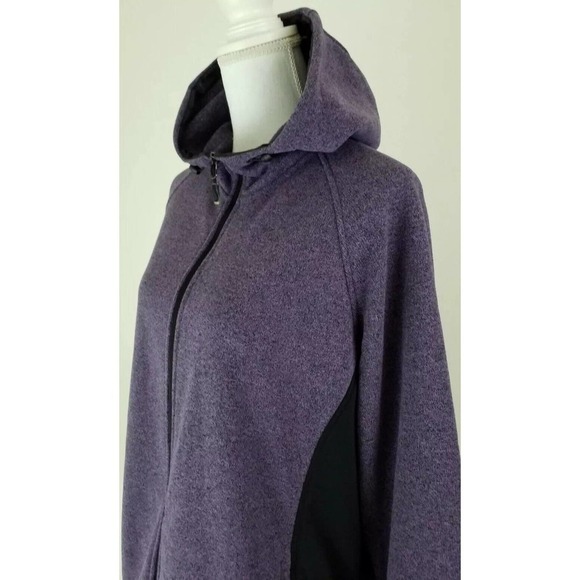 Ideology ~Woman Plus Size 1X~Purple/Black Montana Full Zip Hooded Jacket NWT $64 - Picture 5 of 12